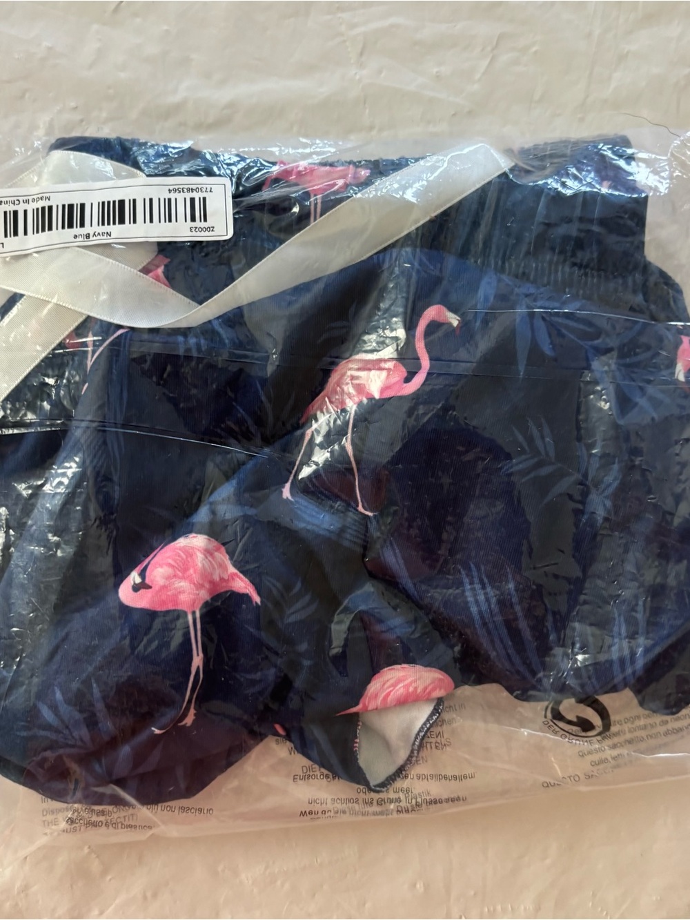 NWT Flirty Flamingo Pink Navy Flamingo Ruffle PJ Shorts - Picture 4 of 8
